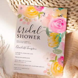 Hübscher eleganter Garten Blumenwasser-Brautparty Einladung