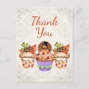 Hübscher Erntedank Cupcakes Vielen Dank Postkarte
