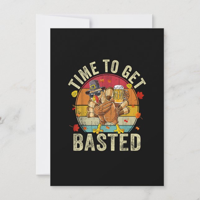 Hübscher Erntedank trinkt Zeit, um sich zu gebaste Einladung (Vorderseite)