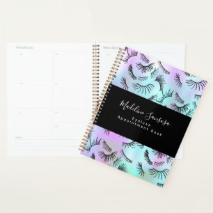 Hübscher Eyelash Techniker Pastel Eyelashes Doodle Planer