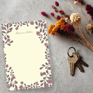 Hübscher Fall Floral Frame INDIVIDUELLE NAME Notep Post-it Klebezettel