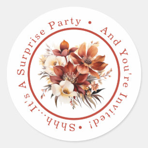 Hübscher Fall Floral Shh...Es ist ein überraschend Runder Aufkleber