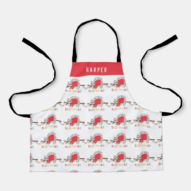 Hübscher, farbenfroher Faulenzer Weihnachtsfest Schürze (Vorderseite)