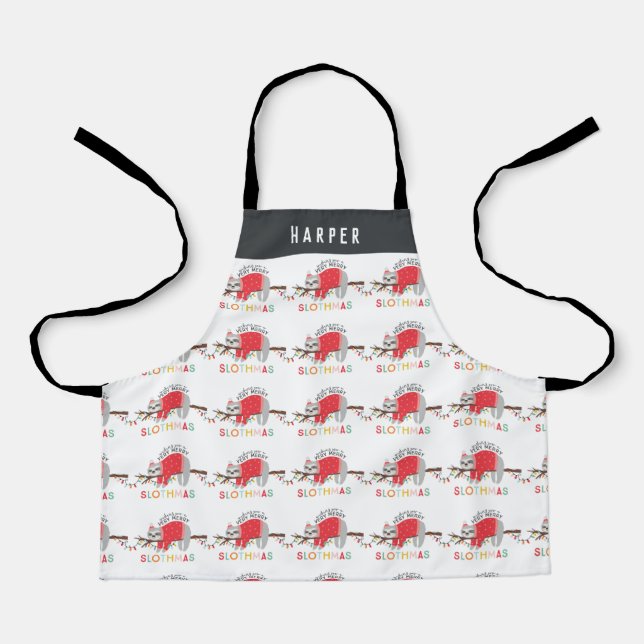 Hübscher, farbenfroher Faulenzer Weihnachtsfest Schürze (Vorderseite)