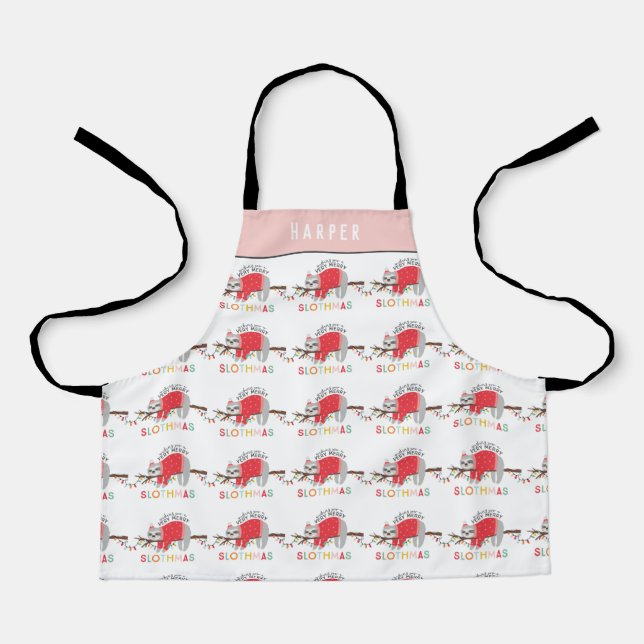 Hübscher, farbenfroher Faulenzer Weihnachtsfest Schürze (Vorderseite)