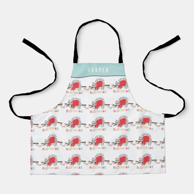 Hübscher, farbenfroher Faulenzer Weihnachtsfest Schürze (Vorderseite)