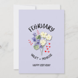 Hübscher FEBRUAR Geburtstagskarte Monat Blume Gebu
