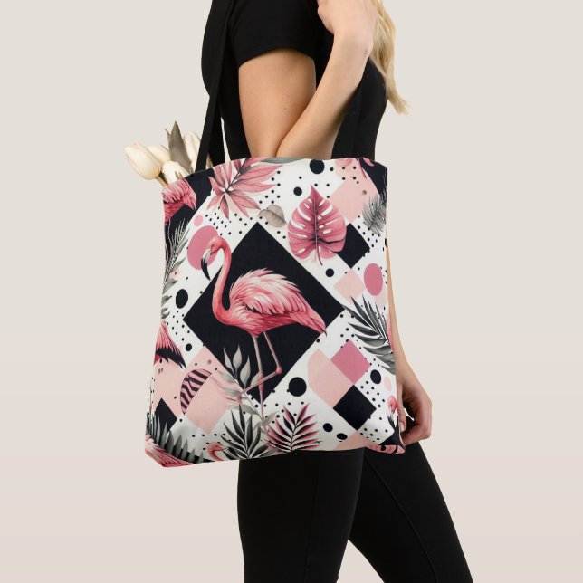 Hübscher Flamingo Geometrisch (Von Nahem)