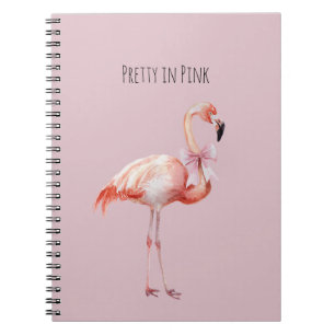 Hübscher Flamingo mit rosa Schleife Notizblock