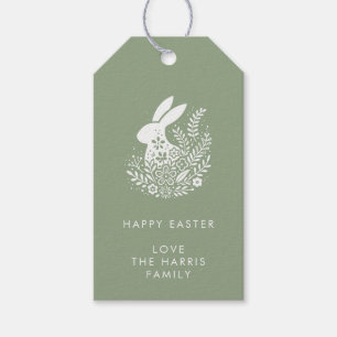 Hübscher Floral Osterhase Geschenkanhänger
