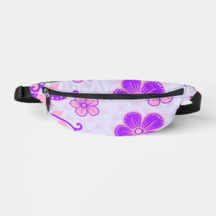 Hübscher floraler Aufdruck lila und rosa auf Laven Bauchtasche