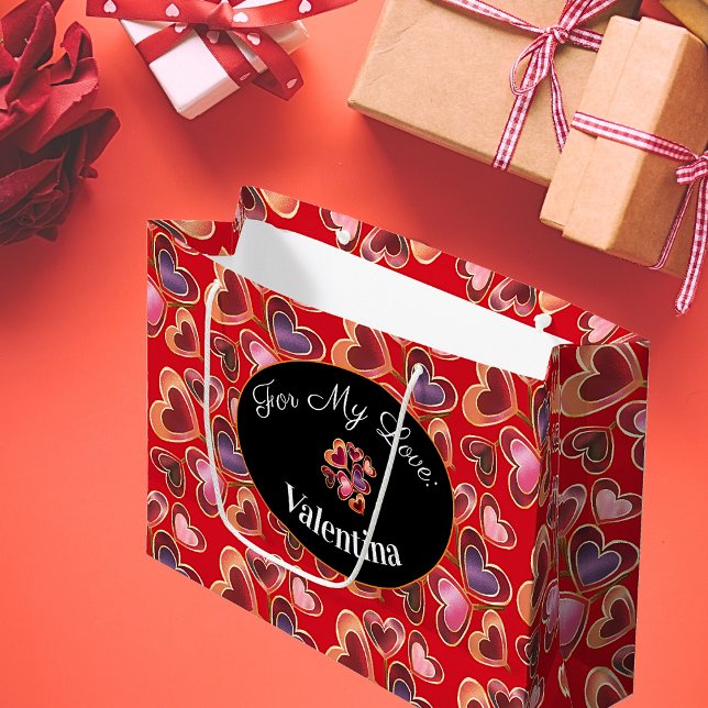 Hübscher Foil Stack Doppelherz Lollipops Große Geschenktüte (Von Creator hochgeladen)