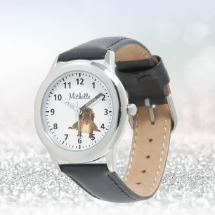 Hübscher, fröhlicher, roter Eichhörnchenweißname Armbanduhr