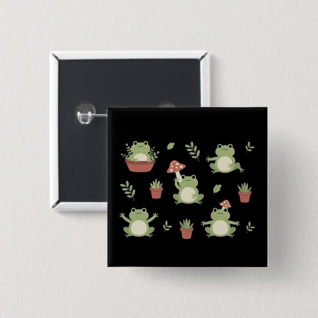 Hübscher Frosch Lustiges Tierliebhaber-Geschenk fü Button (Vorne & Hinten)