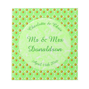 Hübscher Frühling Hochzeit Apfelblüte und Äpfel Notizblock