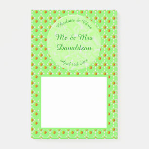 Hübscher Frühling Hochzeit Apfelblüte und Äpfel Post-it Klebezettel