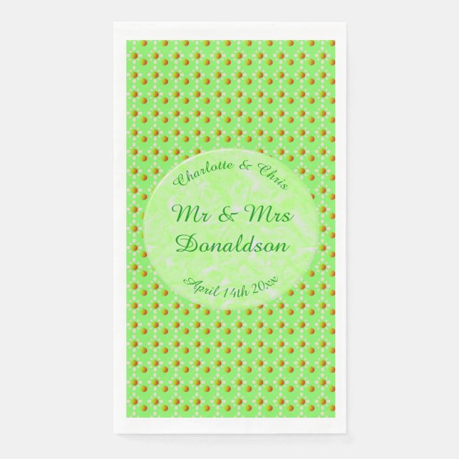 Hübscher Frühling Hochzeit Apfelblüte und Äpfel Serviette (Vorderseite)