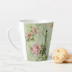 hübscher Frühlingsminzturm, rosa Blumenparis Milchtasse