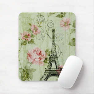 hübscher Frühlingsminzturm, rosa Blumenparis Mousepad