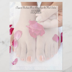 Hübscher Fuchsia-Rosa-Rosen-Pediküre-Salon Briefkopf