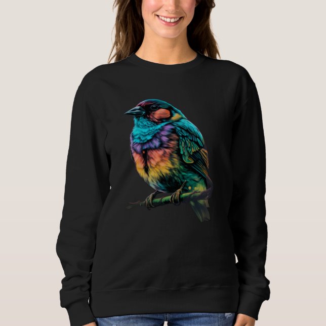 Hübscher Garten Kolibri Bunter Fink Sweatshirt (Vorderseite)