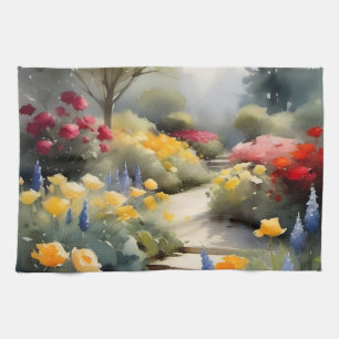 Hübscher Garten mit Rosenblumen Geschirrtuch