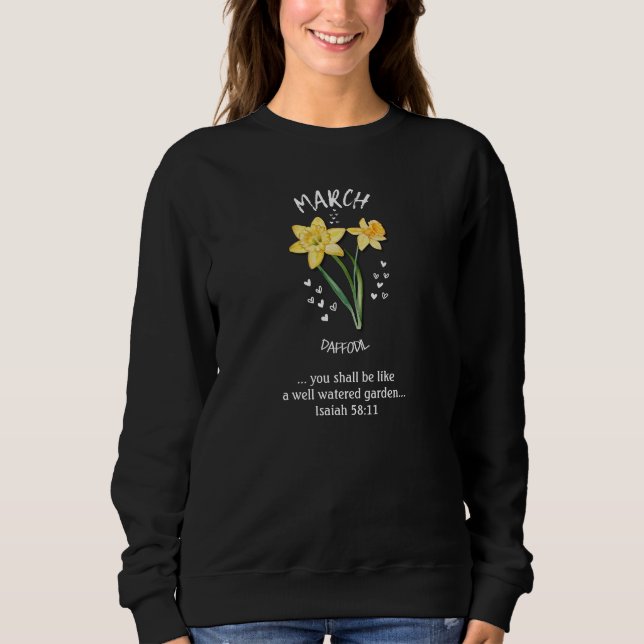 Hübscher Geburtsmonat Blume MÄRZ affodil Christlic Sweatshirt (Vorderseite)