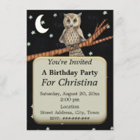 Hübscher Geburtstag Owl Blue Necklace Stars Moon