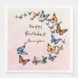 Hübscher Geburtstagsparty-Schmetterlingspapier Nap Serviette