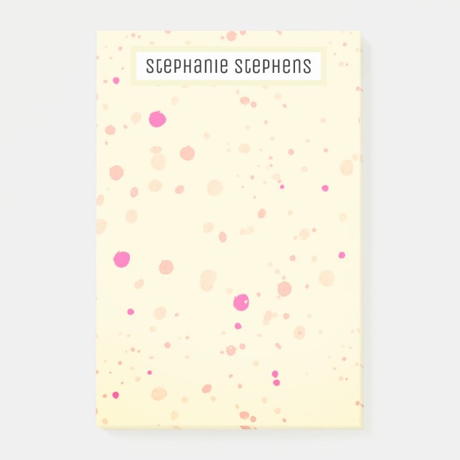 Hübscher, gelber Individuelle Name Post-it Klebezettel (Vorderseite)