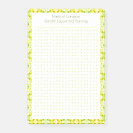 Hübscher, gelber Punktgittergartenplan Post-it Klebezettel