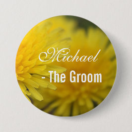 Hübscher, gelber, wilder Blume-Löwenzahn Button