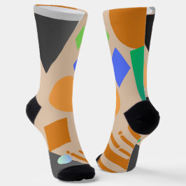 Hübscher geometrischer Hintergrund Braungrün Socken