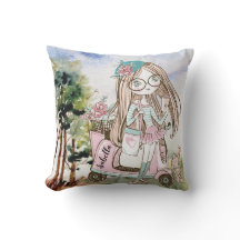 Hübscher Girl-Boss auf Scooter Personalisierter Na