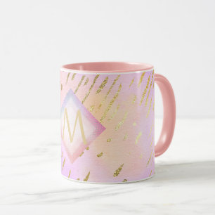 Hübscher Girl-Glitzer Rosa Goldfarben Tasse