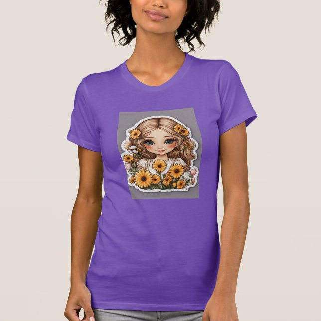 Hübscher Girl Printed T - Shirt (Vorderseite)