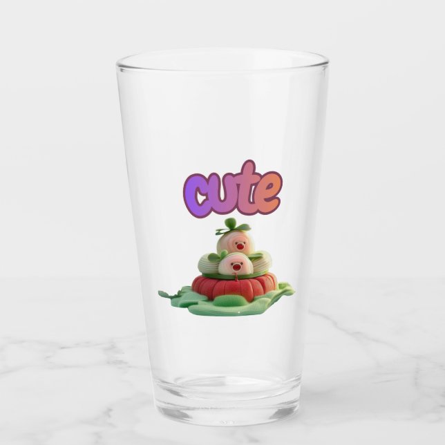 Hübscher Glasbecher "Cute Garden Delights" Glas (Vorderseite)