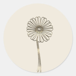 Hübscher Gold Daisy Classic Round Sticker