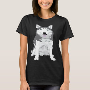 hübscher grauer sibirischer Husky mit blauen Augen T-Shirt
