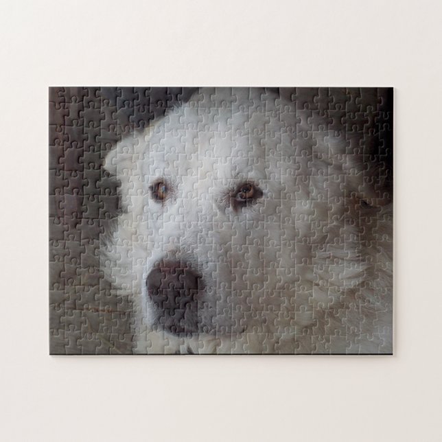Hübscher große Pyrenäen-Hund Puzzle (Horizontal)