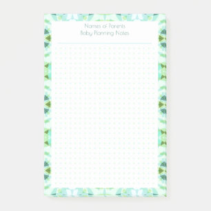 Hübscher, grüner Dot Grid neuer Baby Plan Planer Post-it Klebezettel