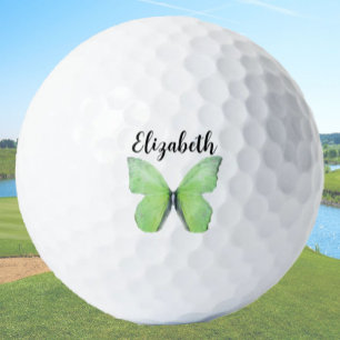 Hübscher grüner Schmetterling mit individuellem Na Golfball