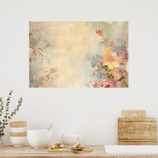 Hübscher Hazy Spring Wildblumen Florals von Ava Poster (Küche)