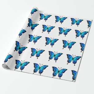 Hübscher, hellblauer Butterfly-Geschenkwrap Geschenkpapier
