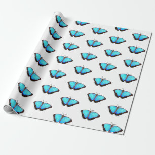 Hübscher, hellblauer Butterfly-Geschenkwrap Geschenkpapier