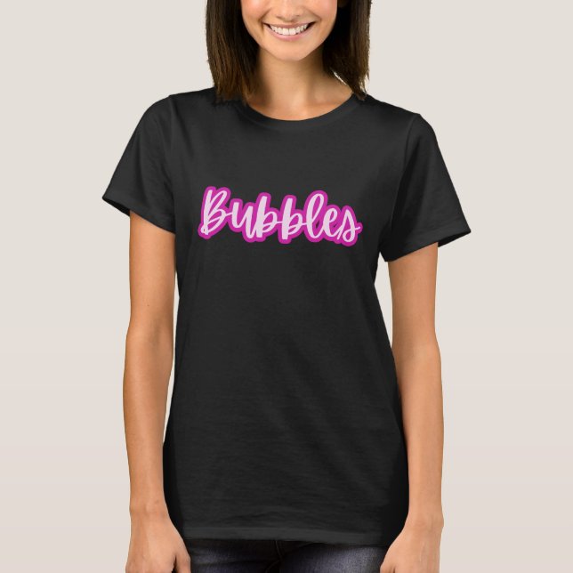 Hübscher hellrosa Text bläst Frauen T-Shirt (Vorderseite)