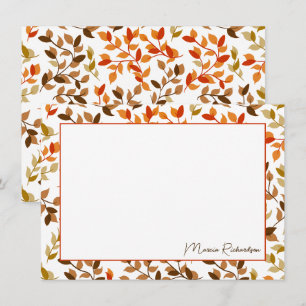 Hübscher Herbst Florals Modernes Drehbuch Personal Mitteilungskarte