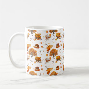 Hübscher Herbstwald-Tier-Muster-Kaffeebecher Kaffeetasse