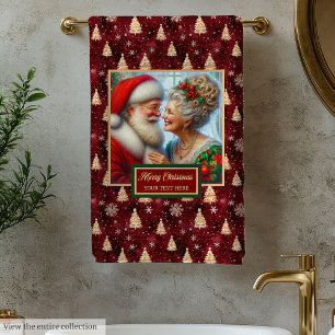 Hübscher Herr und Frau Claus Weihnachtsbadehandtuc Badhandtuch Set