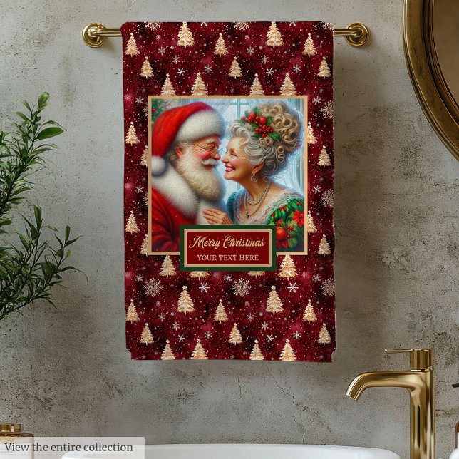 Hübscher Herr und Frau Claus Weihnachtsbadehandtuc Badhandtuch Set (Pretty Mr. and Mrs. Claus Christmas Bath Towel)